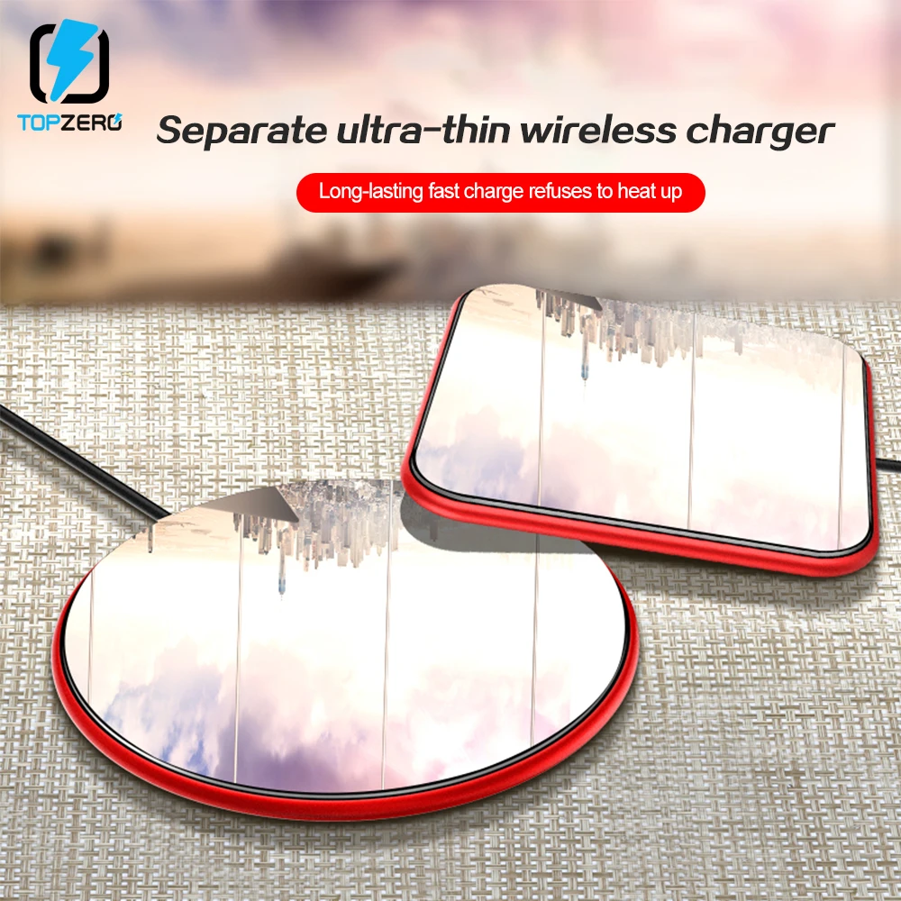 

Smart Qi Wireless Charger With LED Light For iPhone XS 11 Pro Max 10W Fast Charging Pad For Samsung Galaxy S10 Plus Note 9 10