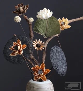 

Natural lotus artificial flower decoration living room bouquet air drying household furnishings dried flowers artificial plants