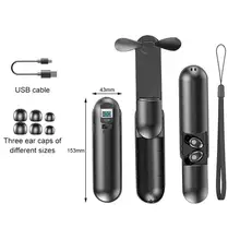 Bluetooth5.0 bluetooth 5.0 fones de ouvido conjunto f7 tws fone de ouvido sem fio com ventilador portátil caixa de carregamento lanterna telefone carregador portátil