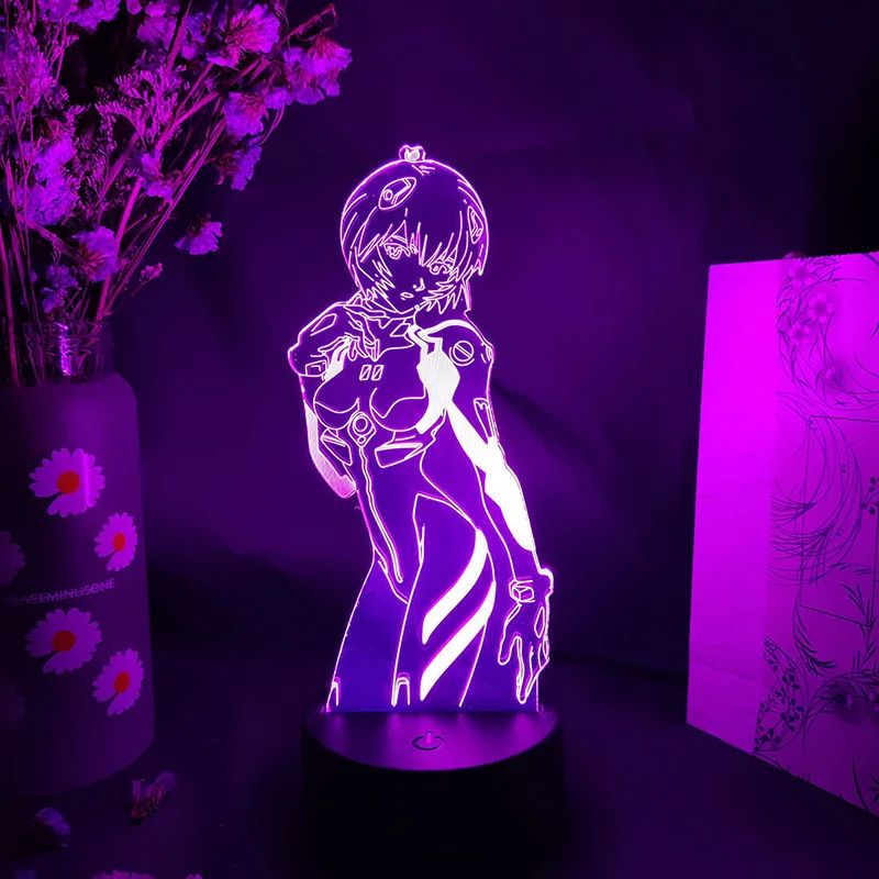 Аниме 3D светодиодный ночной Светильник EVA Ayanami RAI фигурка 16 цветов меняющая лампа