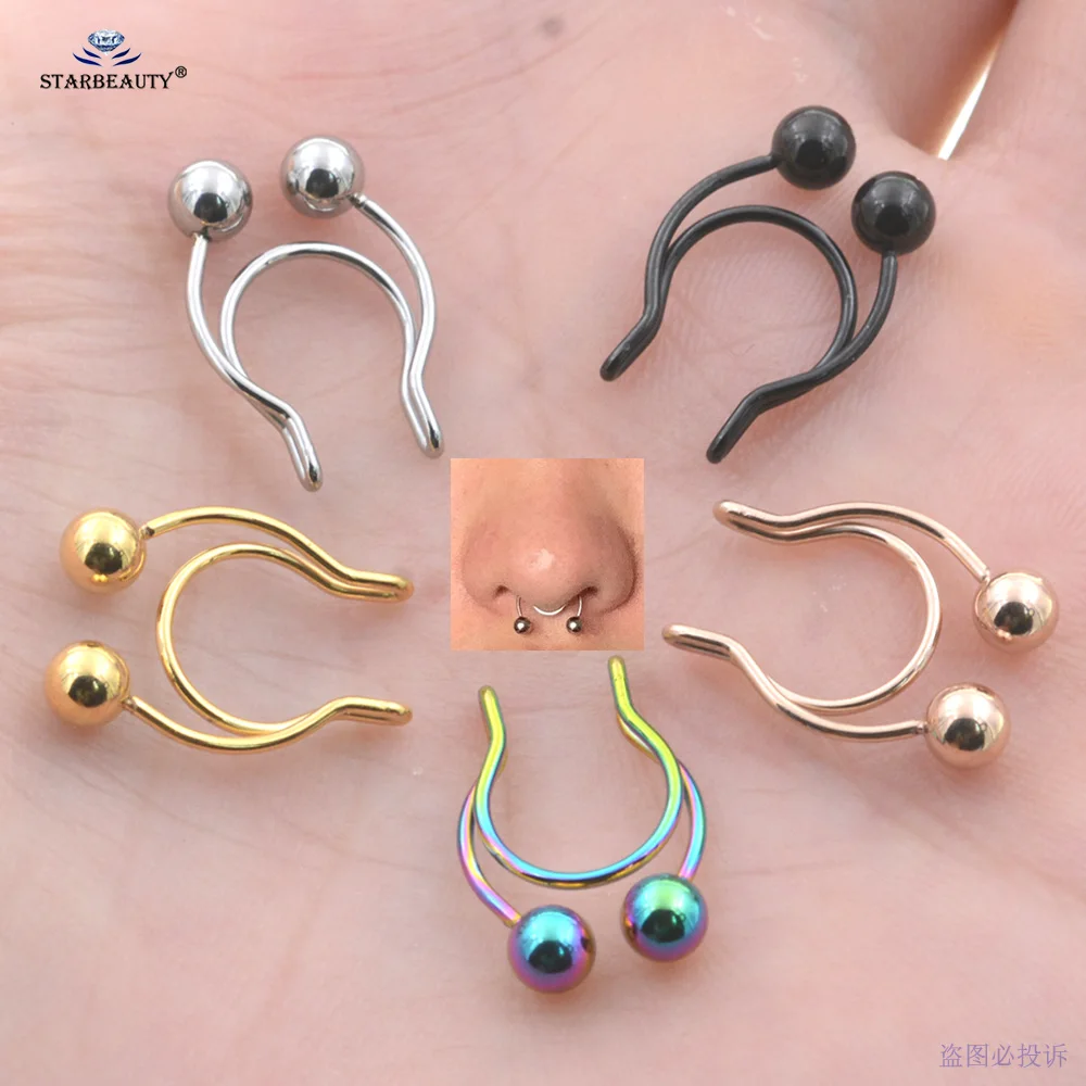 Nose Ring U Shaped 8mm Hoop Thin Body Piercing Surgical Steel Piercing Lip Rings 