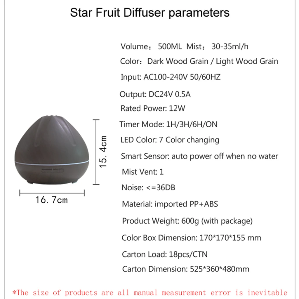 Oil Fragrance Diffuser Ultrasonic Humidifier Oil Diffuser with Remote Control Air Aroma Humidifier for Office Bedroom Home