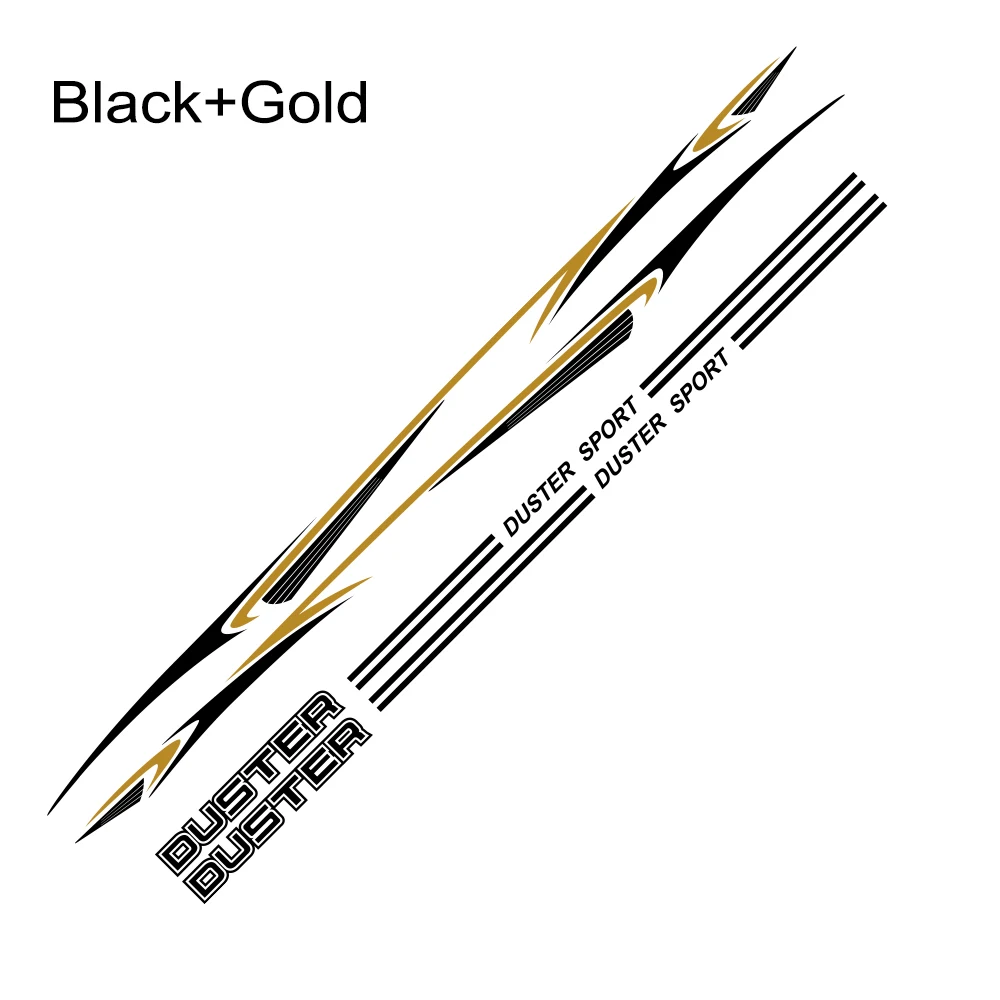 Black Gold 2 шт. автомобильные боковые наклейки для Renault Dacia Duster DIY стильные Светоотражающие украшение Авто Виниловая пленка наклейки стильные автомобильные аксессуары - Название цвета: Black Gold