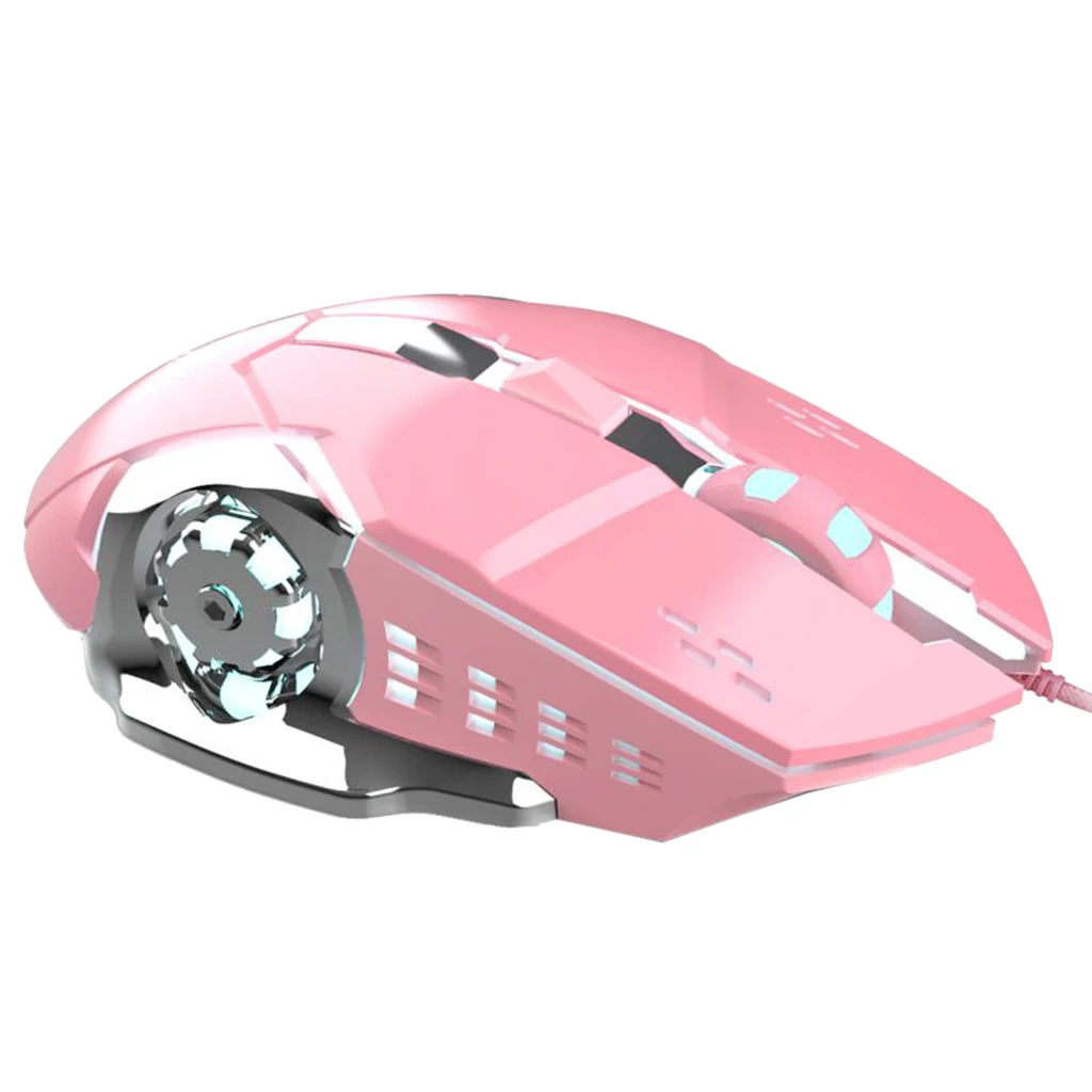 X500 проводной светодиодный светильник 6 кнопок 3200 dpi оптическая Usb игровая мышь для ПК-розовый