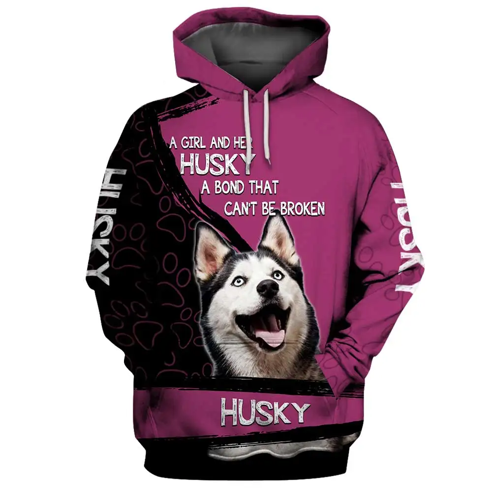 Husky 3D Hoodies Printed Pullover Men For Women Funny Sweatshirts Sweater Animal Hoodies Drop Shipping