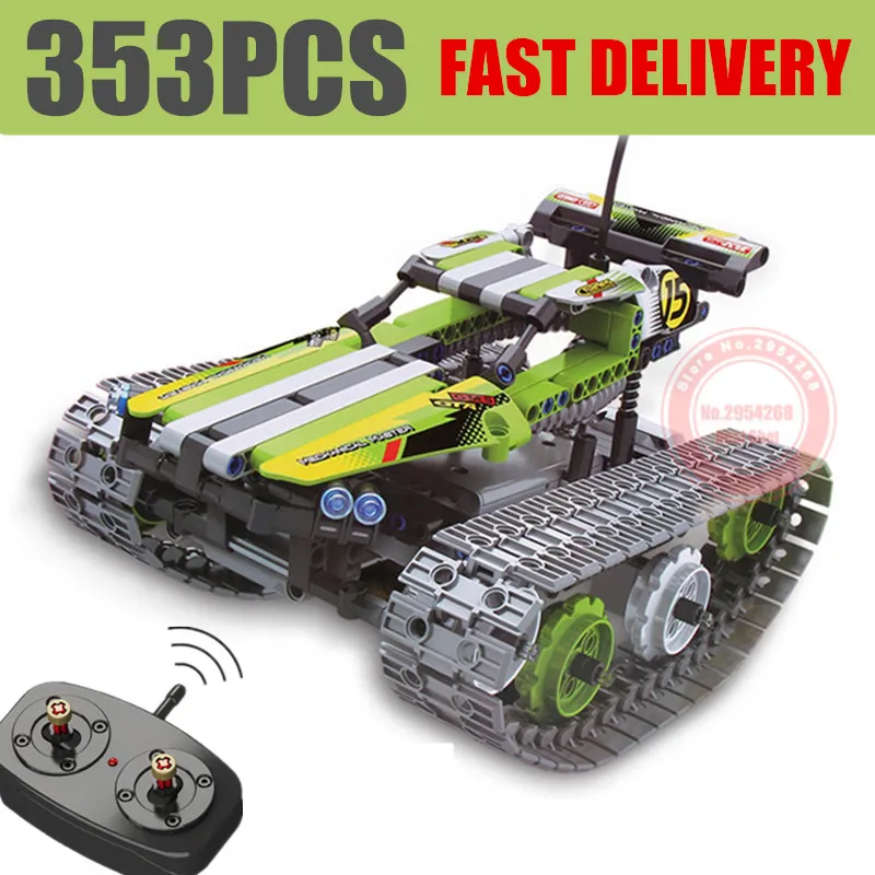 

MOC Electric Remote Control Car Rc Tracked Racer Fit Technic Building Block Bricks Boy Birthday Gifts Diy Toys Kid Birthday