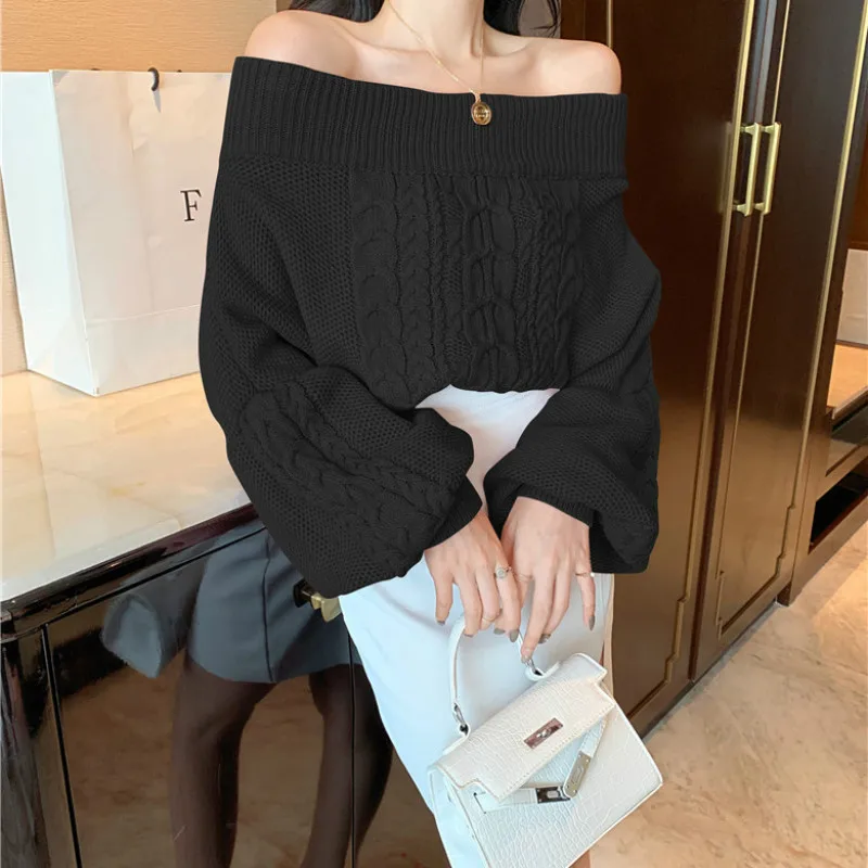 New Korean fashion sexy sweater / off shoulder / Knitted Top New Korean fashion sexy sweater / off shoulder / Knitted Top