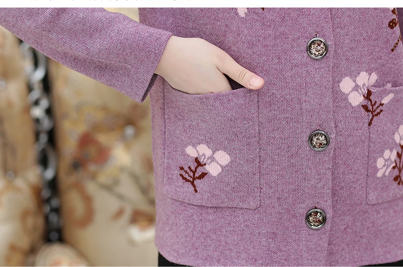 ASLTW Geometric Cardigan Sweater Coat New Autumn Winter Single-breasted Cardigan Women Plus Size Outwear Casual Sweater Coat