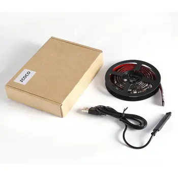

ICOCO 30LED 5V Flexible Safe SMD 5050 RGB Waterproof Light Bar LED Light Strip with Controller for TV Backlight PC Decoration