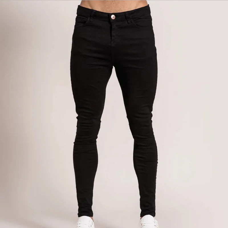Mens Skinny Washed Hip Hop Jeans Summer Thin Streetwear Casual Black Blue Men Jeans Slim Fit Stretch Biker Pencil Denim Pants