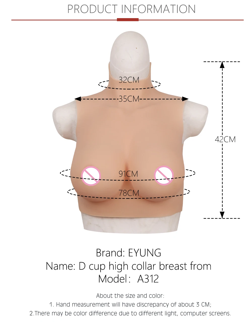 D cup Food grade silicone lifelike breast forms crossdresser cosplay fake boobs Artificial realistic breast for woman mastectomy (2)