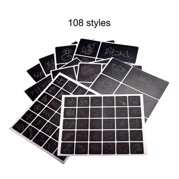 

108 Patterns Design Tattoo Stencil Album Professional And Reusable Tattoo Airbrush Stencil Template Booklet Book easy use
