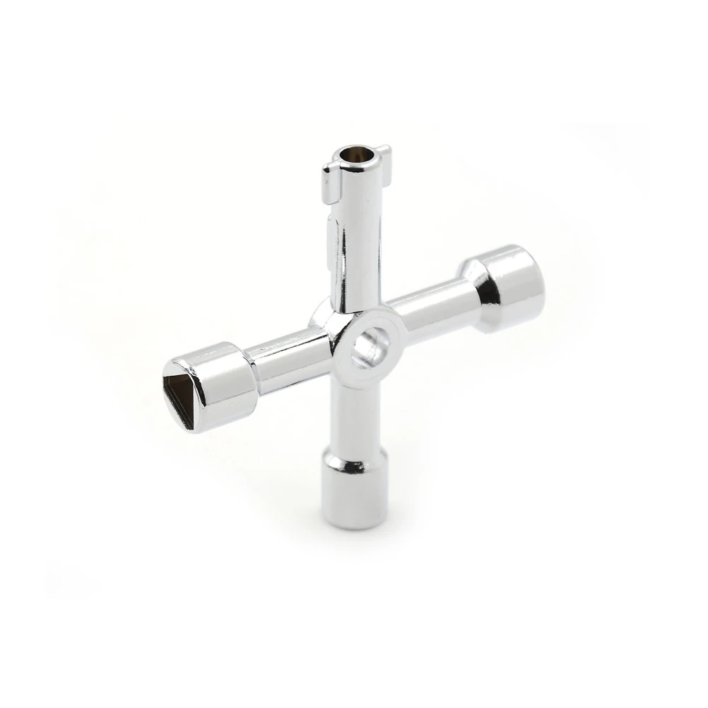 1PC Universal Cross Key 4 Way Alloy For Train Electrical Cabinet Elevator Service Utility Key Accessories