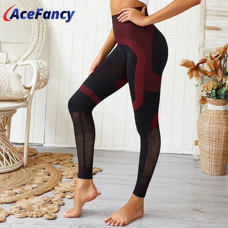 Acefancy леггинсы для фитнеса, Мягкие штаны для йоги, женская спортивная одежда с защитой от приседания, женская спортивная одежда ZC2063