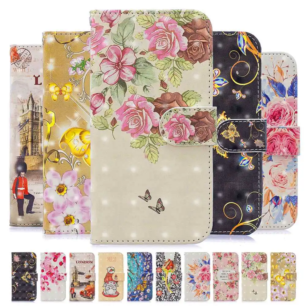 Flower Leather Case Coques For Samsung Galaxy S10 S9 S8 Plus S7 Edge J3 J5 J7 2017 A6 A8 2018 A10 A20 A30 A40 A50 A70 2019 |