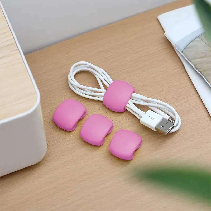 New 4 PCS Data line Organizer USB Cable Holder Portable Office Accessories Wires Storage Boxes Desktop Table Wire Holder