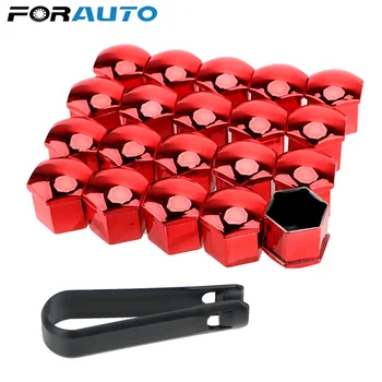 

20 Pcs Car Wheel Nut Caps 17mm Auto Hub Screw Cover Car Tyre Nut Bolt Protection Covers Caps Anti-Rust Auto Replacement Parts