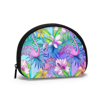

Women's Wallet Short Women Coin Purse Fashion Wallets For Woman Card Holder Small Ladies Wallet Tropical Botanical Flamingos