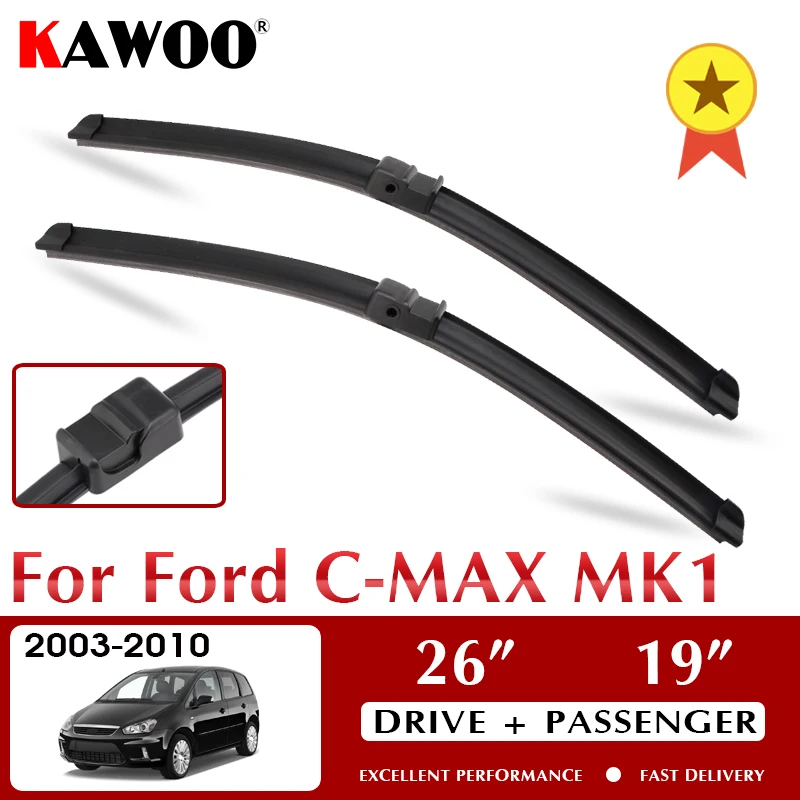 

KAWOO Wiper Car Wiper Blades For Ford C-MAX MK1 2003-2010 Windshield Windscreen Front Window Accessories 26"+19" LHD RHD