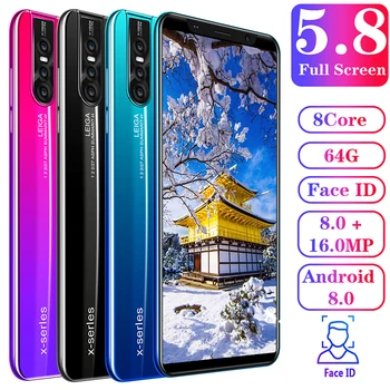 

Newest X27plus 5.8 inch smartphone global version undefined mobile phones Snapdragon 855 2020 network Free Shipping Celular