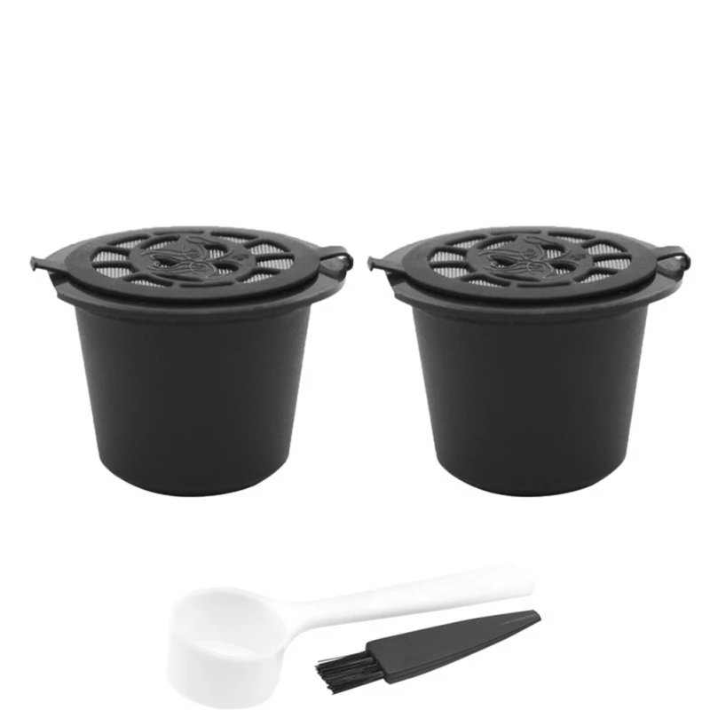 

Coffee Capsule Black Set Nestle Reusable Coffee Capsule With Filter Lid Simple Coffee Capsule