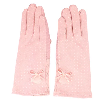 

1 Pair Sunscreen Gloves Touch Screen Gloves Sun Protection Dress Gloves Summer Hands Protector for Women Ladies (Pink)