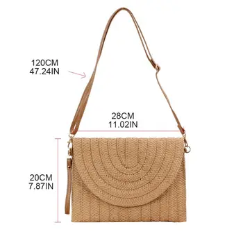 

Women Straw Handbag Clutch Shoulder Bag Lady Crossbody Envelope Satchel Purse X7XC
