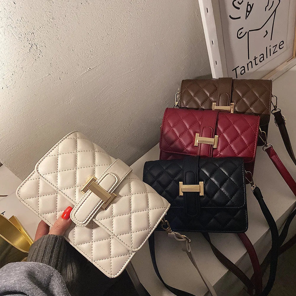 

Graceful INS Super Fire Rhombus Spiraea Bag 2020 Bag Mini Shoulder Square Sling Bag Bags