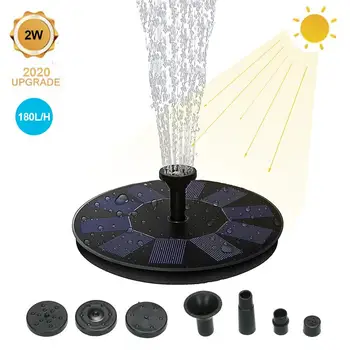 

2W Ground Solar Fountain Pump Waterproof LED Solar Panel With Submersible Pump For Bird Bath Garden Decoration 60-80cm Fountain