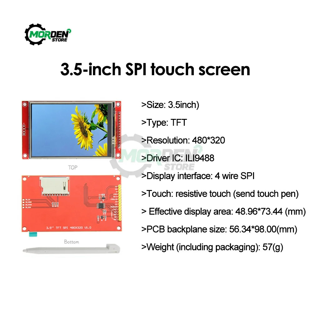 

3.5 Inch / 4.5 Inch 480*320 SPI Serial TFT LCD Module Display Screen with Touch Panel Driver IC ILI9488 Tools for Component Kit