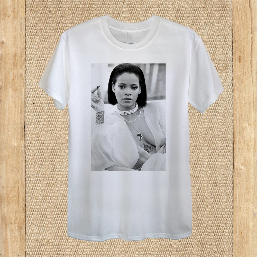 Rihanna t-рубашка с изображением легендарного музыканта высокого качества принтом