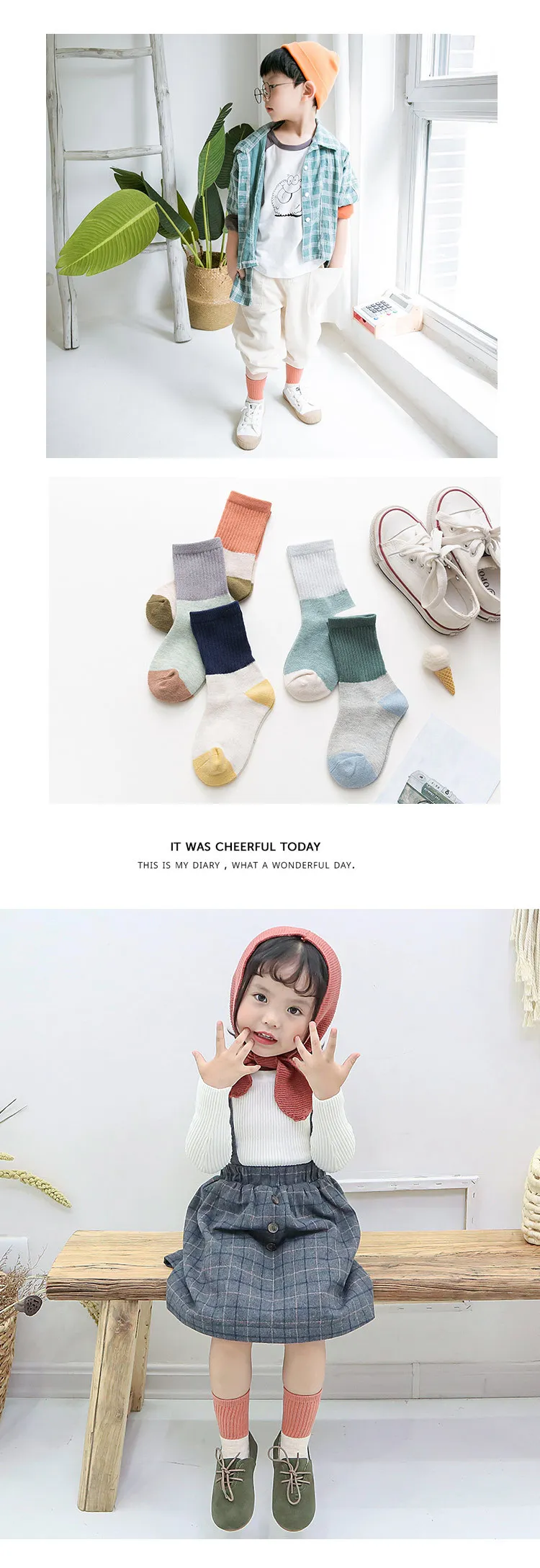 Детские носки, Осенние Разноцветные носки в Корейском стиле для девочек, детские носки в Корейском стиле