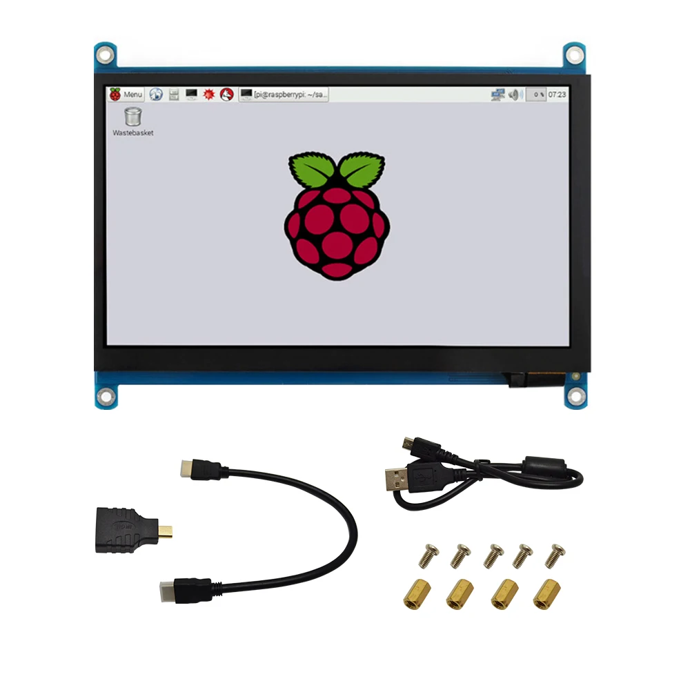 7 дюймов сенсорный экран raspberry 1024x600 ips емкостный ЖК-дисплей сенсорный экран совместим с различными системами мульти мини-ПК Raspberry Pi