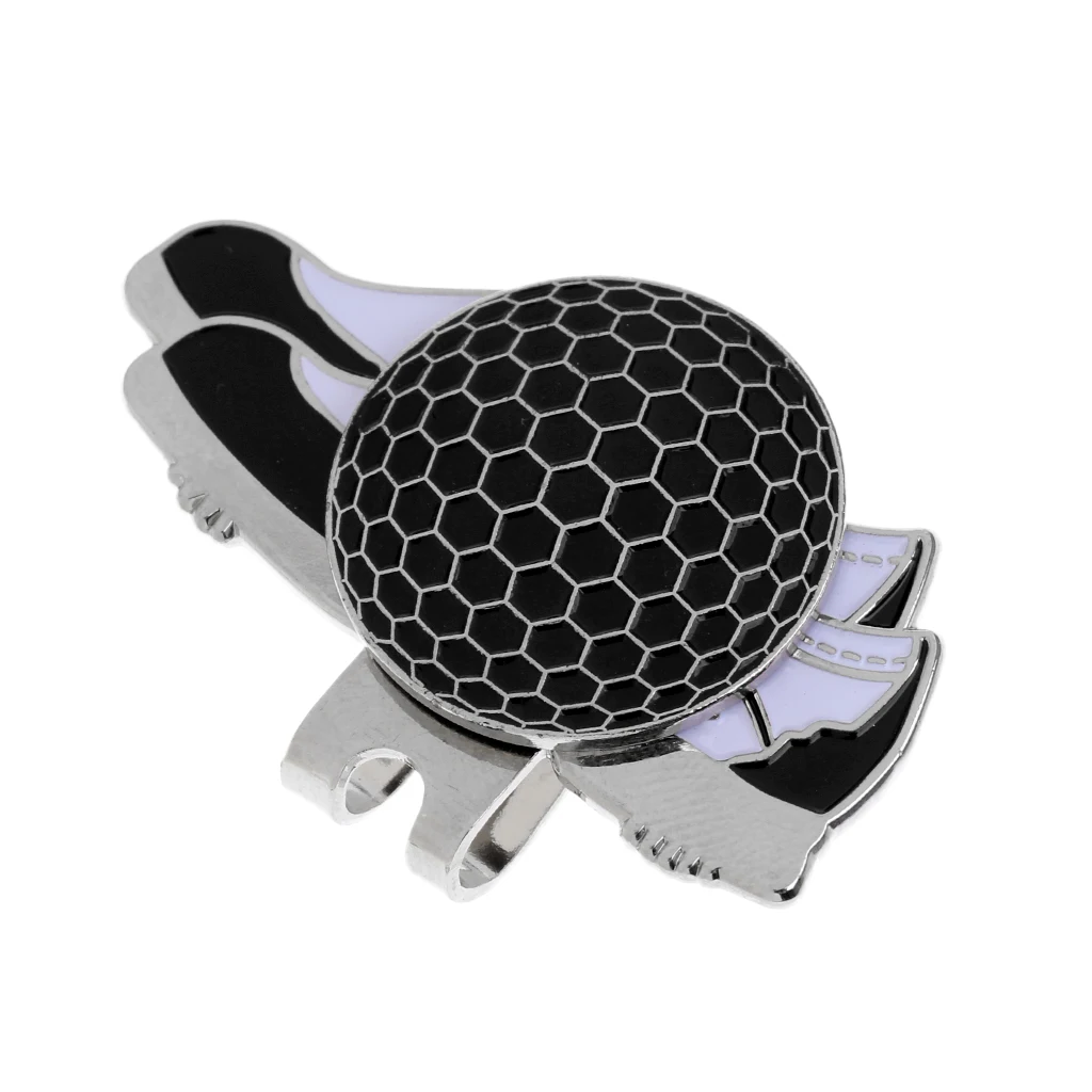 Funny Shoe Design Stainless Steel Golf Hat Clip with Magnetic Ball Marker - Choice of 4 Colors