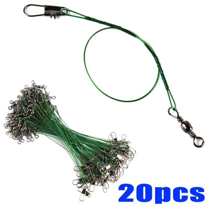 

20Pcs 10CM Line Trace Leader Fishing Bait Hook Wire Anti-bite Line Connector