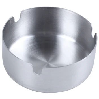 

Stainless Steel Round Cigarette Ashtray 8cm Dia Silver Tone