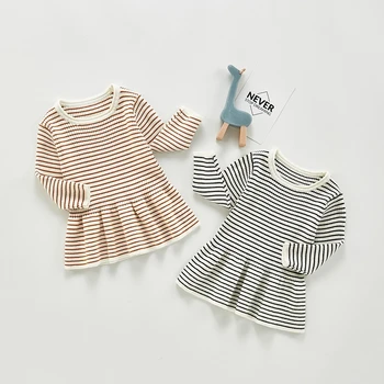 

New Fashion Children Girls Dress 2020 Autumn Classic Striped Long Sleeve Kids Dress Newborn Baby Spring Toddler Clothes Outfits