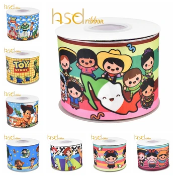 

HSDRibbon 9MM 16MM 22MM 38MM 75MM Custom printed hsd-design HT Grosgrain Ribbon 50Yards/Roll