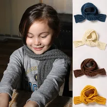YELITE criandas meninos meninas cachecol de malha fibra acrilica cor sólida engrossado inverno pescocos mais quente xale letras