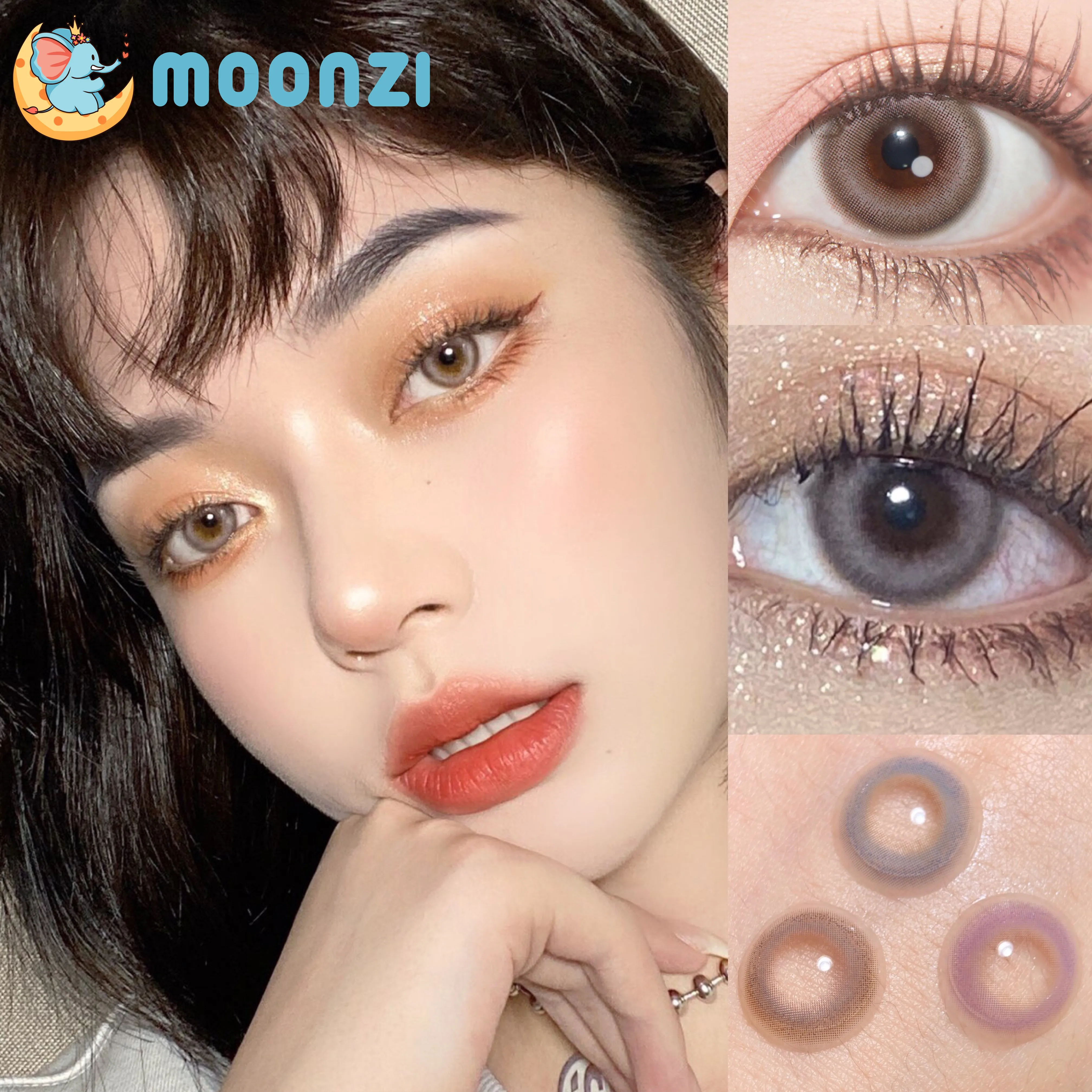 

Уникальные коричневые контактные линзы MOONZI 4D, большая красота, цветные контактные линзы для глаз, ежегодная близорукость, диоптрия