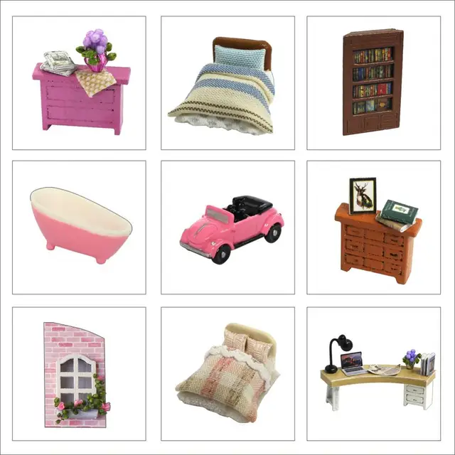 DIY Dollhouse Rotate Music Box Miniature Assemble Kits Doll House With Furnitures Wooden House Toys for Children Birthday Gift 6