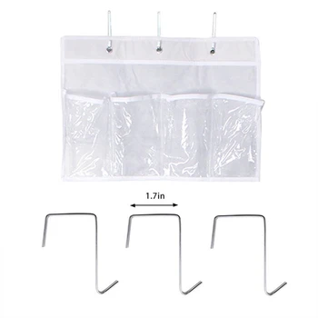 

1PCS Household 3 Clasp 24 Grid Shoes Storage Bag PVC Transparent Hanging Bag Waterproof