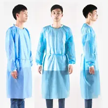 10Pcs Isolation Gown with Elastic Cuff Disposable Non-Woven Splash Resistant one size fits all