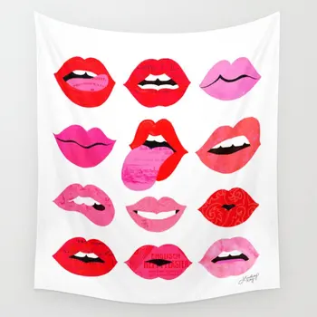 

Lips of Love Wall Tapestry Cover Beach Towel Picnic Yoga Mat Home Decoration Tapestry wall hanging