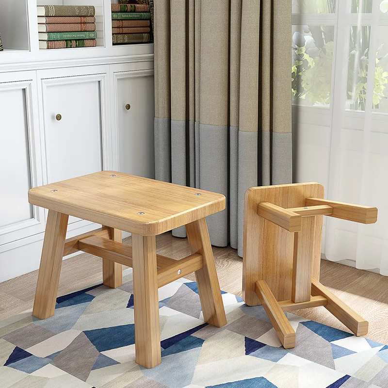 

Wooden Foot Stool Bamboo Stool Anticorrosive Small Bench Modern Minimalist Economics Type Footstools