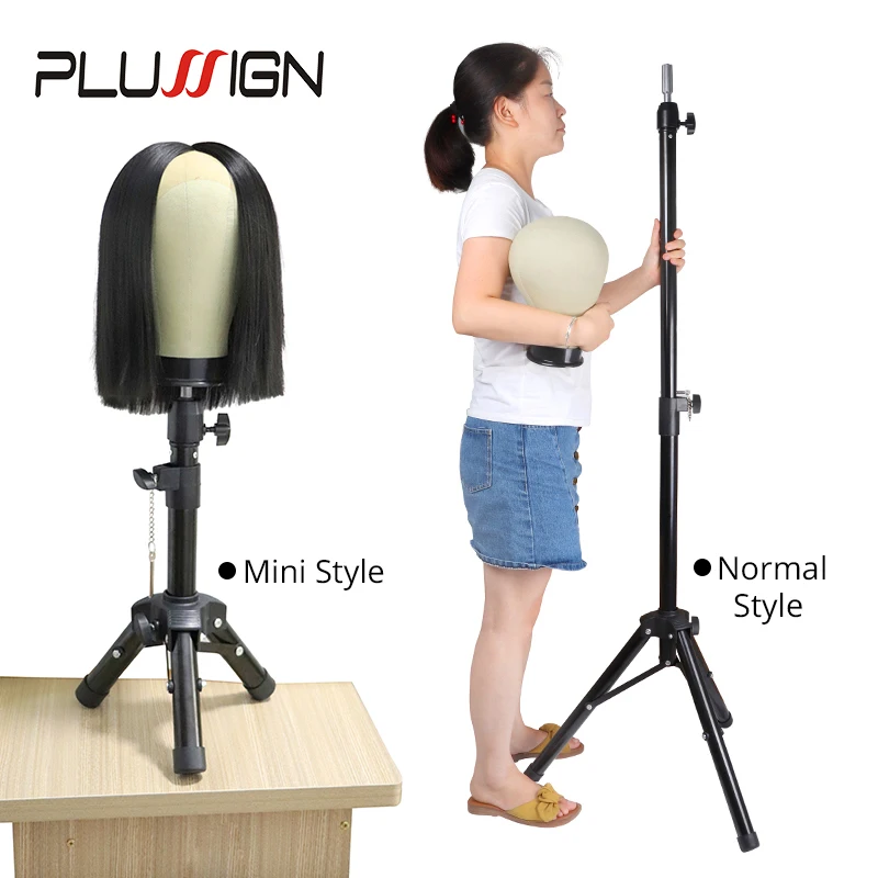 

Plussign Mannequin Head Wig Stand Black Strong Wig Tripod For Hairdressing Training Salon Tools