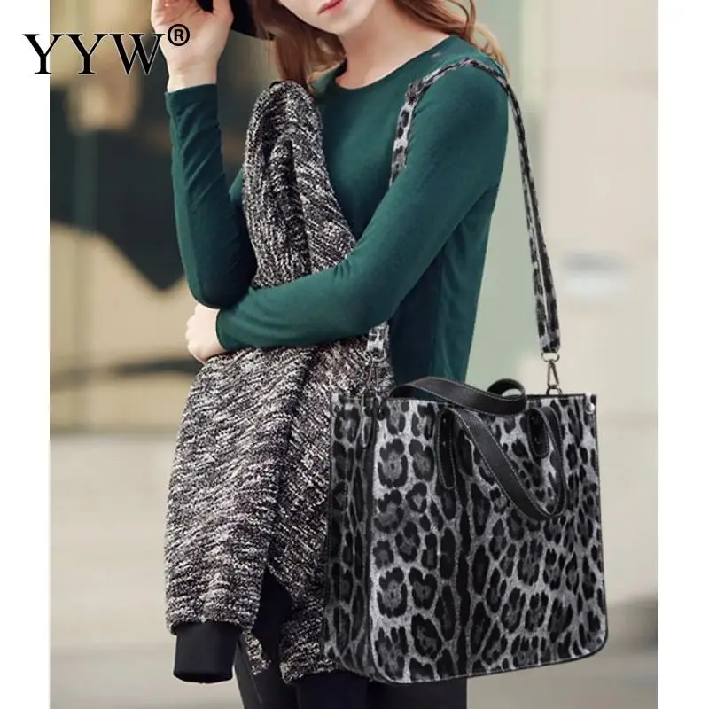 Fashion Leather Handbags for Women Retro Leopard Zebra Animal Print Handbags Lady Large Capacity Tote Shoulder Shopping Bags