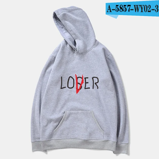 gray Новинка, Клубная толстовка с надписью «Movie It lossers» для мужчин и женщин, толстовки с капюшоном для влюбленных, повседневные толстовки унисекс, толстовка с капюшоном для влюбленных, повседневный Топ - Цвет: gray