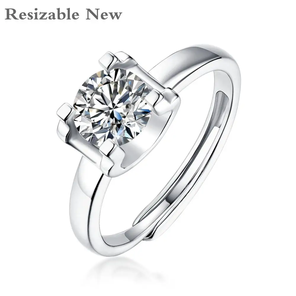 

100% Natural Moissanite Rings For Women Handmade 0.5ct/1ct/2ct/3ct Resizable D Color Rings Engagement Bride Gift Fashion Jewelry