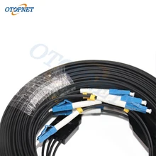 

FTTH 4 LC UPC Connector 500M Single Mode Outdoor Fiber Optic Patch Cord Drop Cable 3 Steel 4 Core G675A1